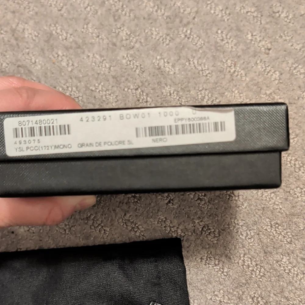 YSL Black Grainy Leather Card Holder - Picture 3 of 9